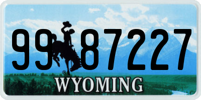 WY license plate 9987227