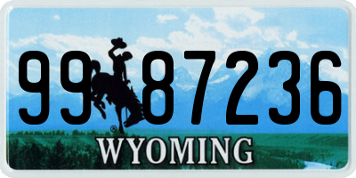 WY license plate 9987236