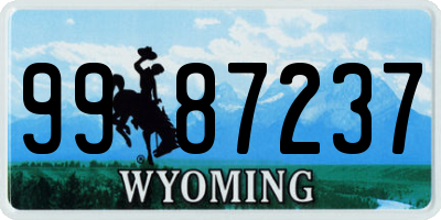 WY license plate 9987237