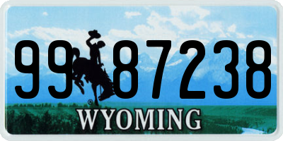WY license plate 9987238