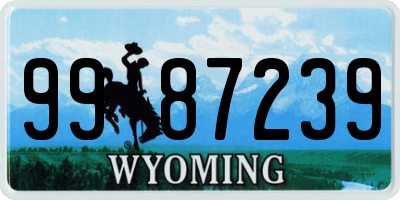 WY license plate 9987239