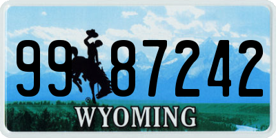 WY license plate 9987242