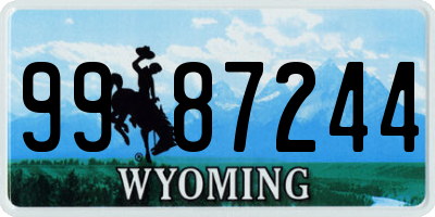 WY license plate 9987244