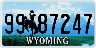 WY license plate 9987247