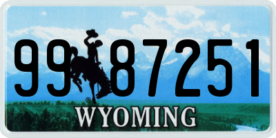 WY license plate 9987251