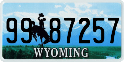 WY license plate 9987257