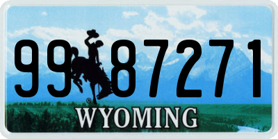 WY license plate 9987271