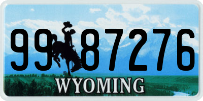 WY license plate 9987276