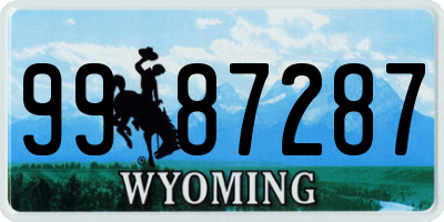 WY license plate 9987287