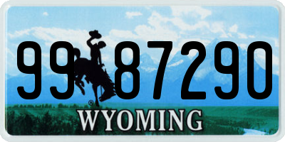 WY license plate 9987290