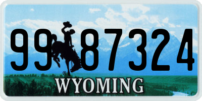WY license plate 9987324