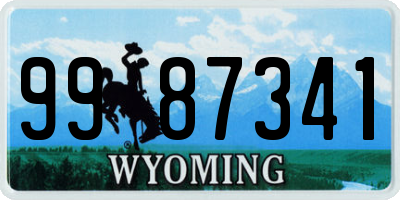 WY license plate 9987341