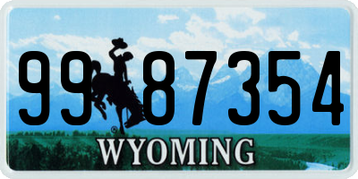 WY license plate 9987354