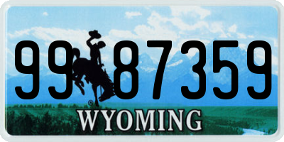 WY license plate 9987359