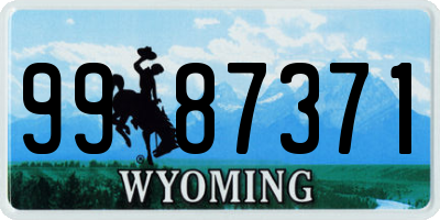 WY license plate 9987371