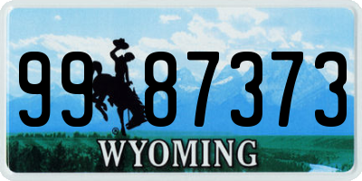 WY license plate 9987373