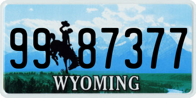 WY license plate 9987377