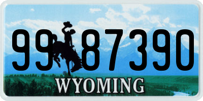 WY license plate 9987390
