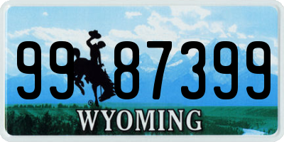 WY license plate 9987399