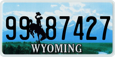 WY license plate 9987427
