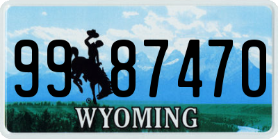 WY license plate 9987470