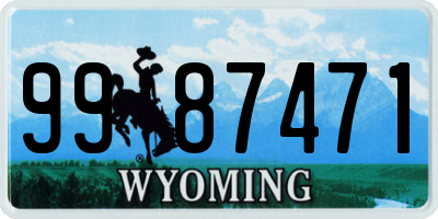 WY license plate 9987471