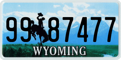 WY license plate 9987477