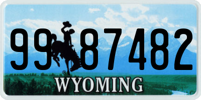 WY license plate 9987482