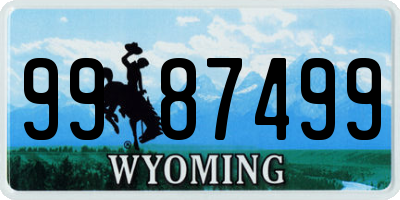 WY license plate 9987499