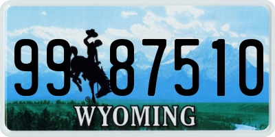 WY license plate 9987510