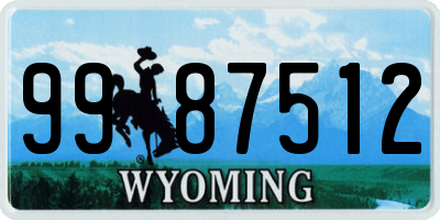 WY license plate 9987512