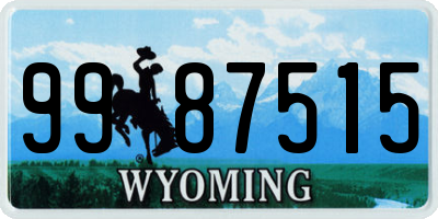 WY license plate 9987515