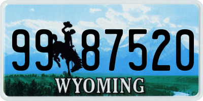 WY license plate 9987520