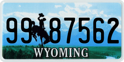 WY license plate 9987562