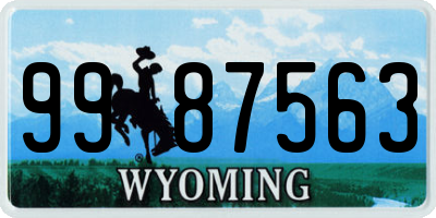 WY license plate 9987563