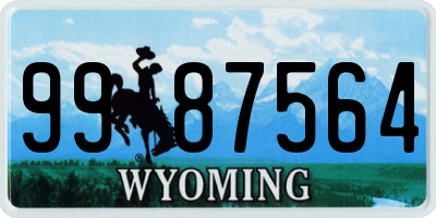 WY license plate 9987564