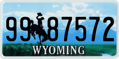 WY license plate 9987572