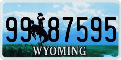 WY license plate 9987595