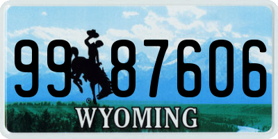 WY license plate 9987606