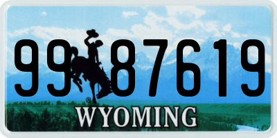 WY license plate 9987619