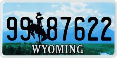 WY license plate 9987622