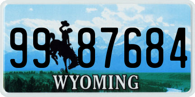 WY license plate 9987684