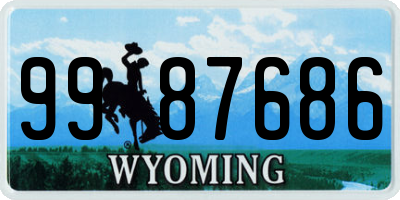 WY license plate 9987686