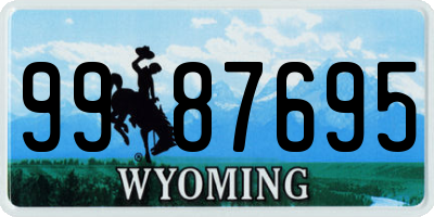 WY license plate 9987695