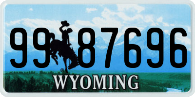 WY license plate 9987696
