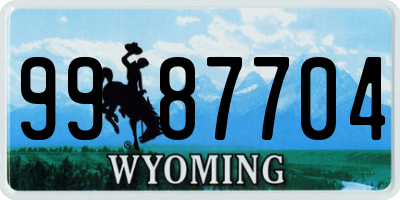 WY license plate 9987704
