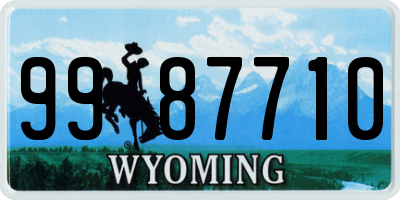 WY license plate 9987710