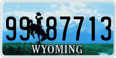 WY license plate 9987713