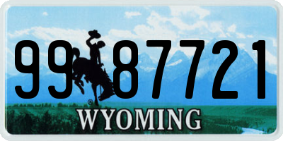 WY license plate 9987721