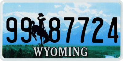WY license plate 9987724